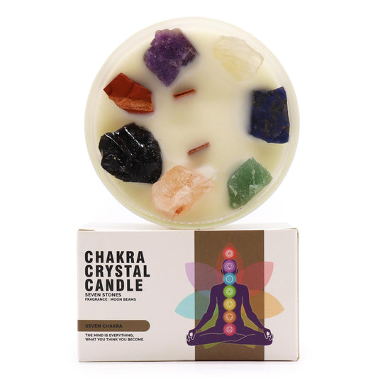 Bougie parfumée avec cristaux — Sept chakras