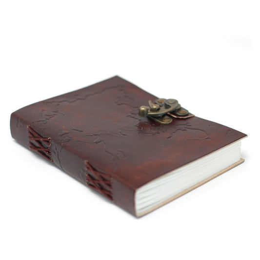 Carnet en cuir — Carte du monde