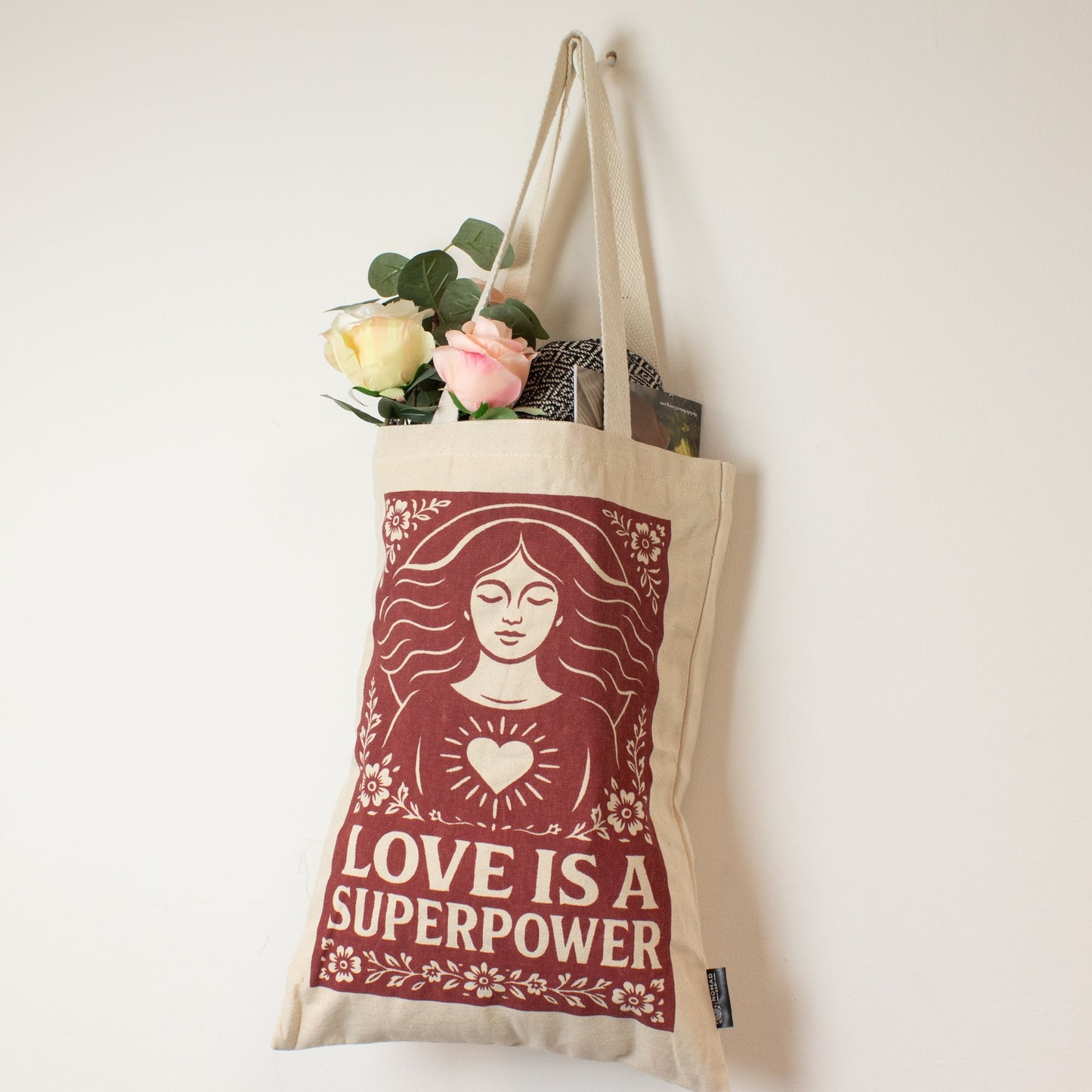Sac tote — L’amour est un super-pouvoir, coton naturel — vue 5