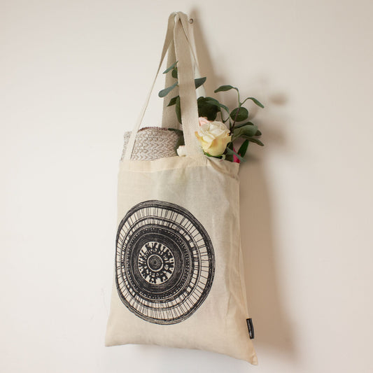 Sac tote — Mandala urbain, coton naturel