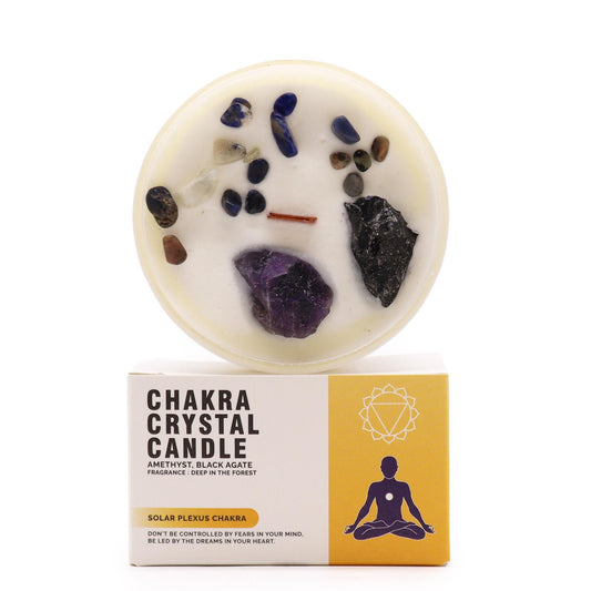 Bougie parfumée avec cristaux — Chakra du plexus solaire