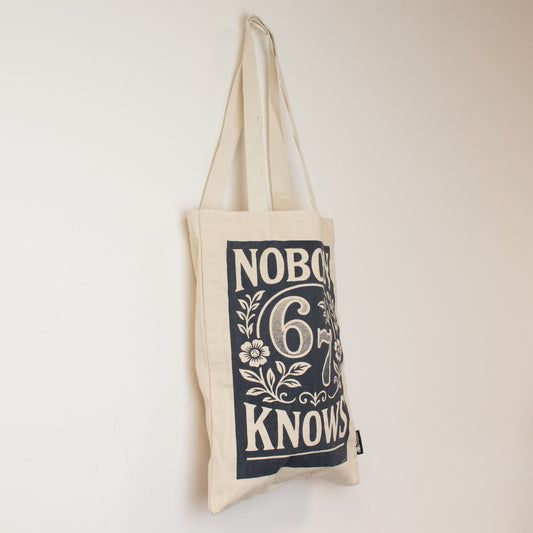 Sac tote — Motif rétro 67, coton naturel