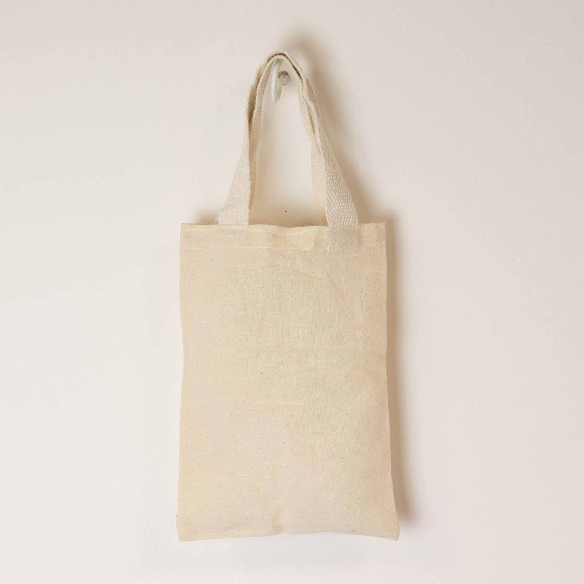 Sac tote — Mini tote uni, coton naturel, 25 × 18 cm