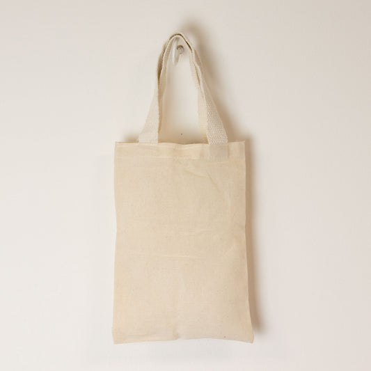 Sac tote — Mini tote uni, coton naturel, 25 × 18 cm