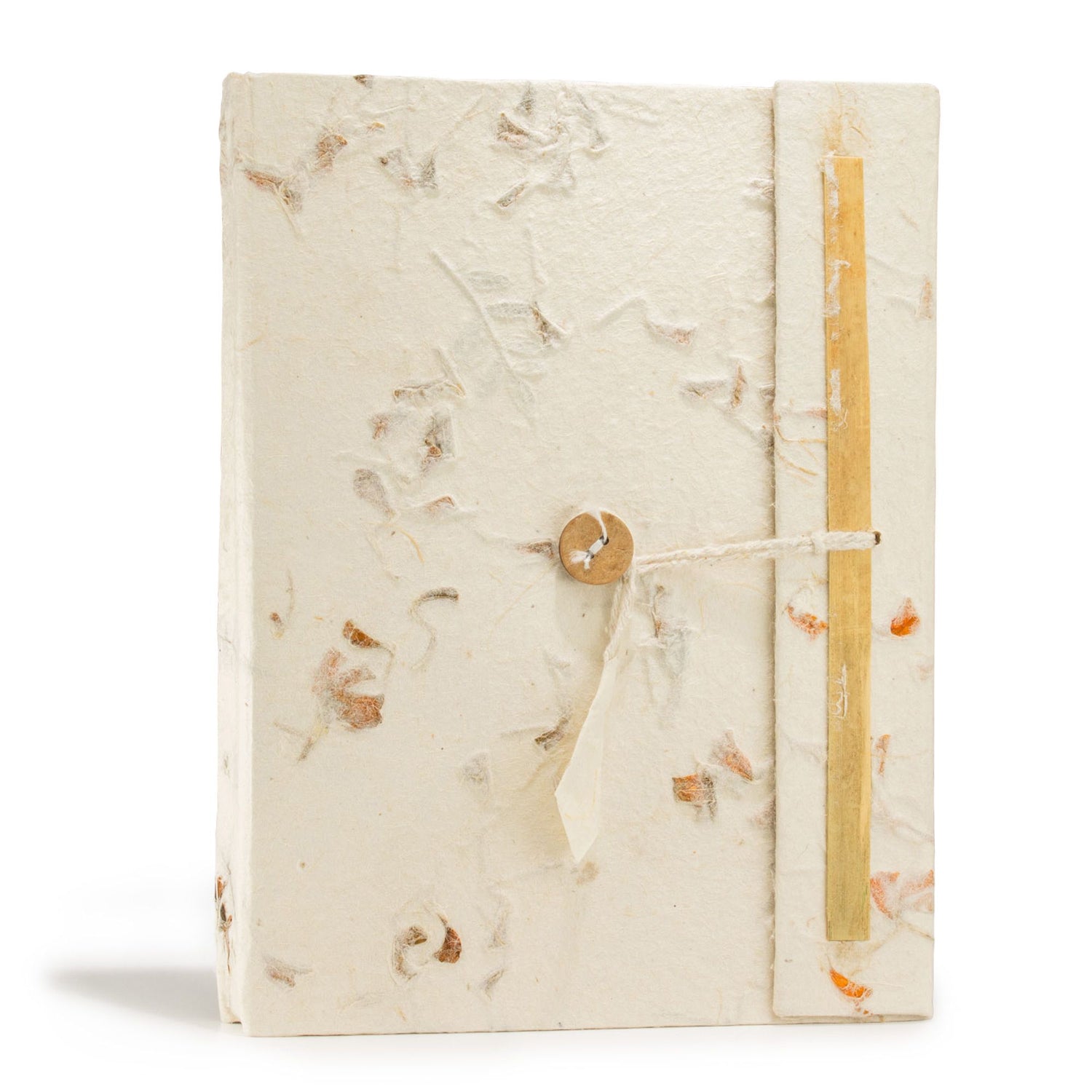 Carnet en papier lokta — Fleurs pressées, 21 × 15 cm