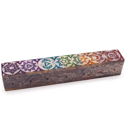 Porte-encens en stéatite — Boîte à encens chakra, 25 cm